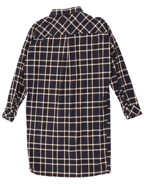 Vestido camisa feminino de manga comprida Barbour Reino Unido 10 pequeno xadrez azul marinho