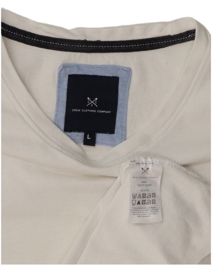 Camiseta masculina Crew Clothing Top grande algodão branco