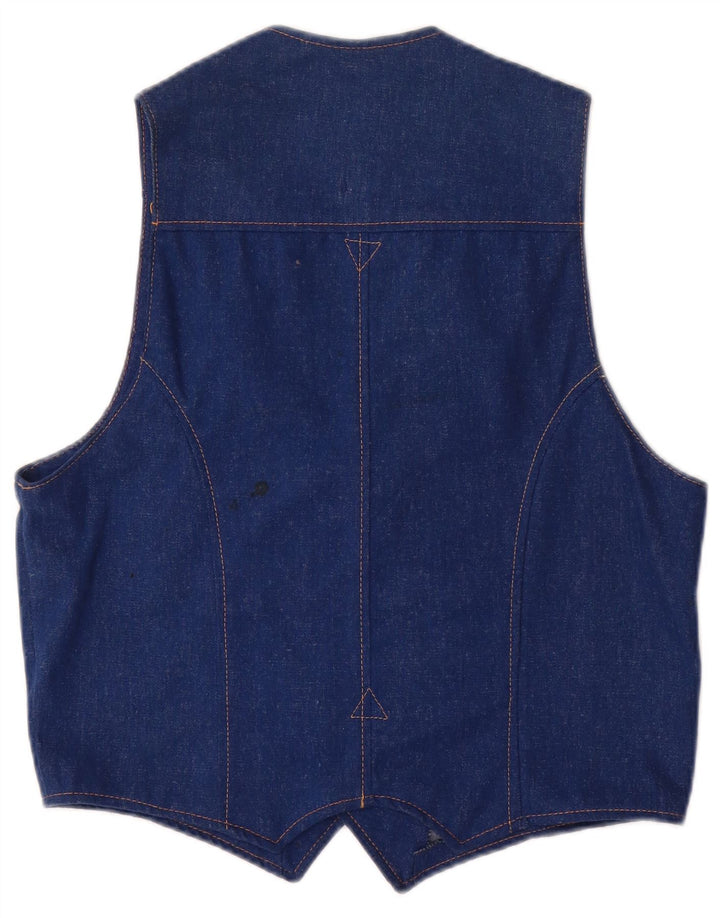 Colete jeans feminino VINTAGE UK 14 azul médio