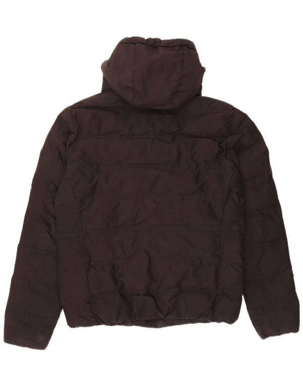 Jaqueta acolchoada com capuz masculina Superdry UK 40 grande poliéster preto