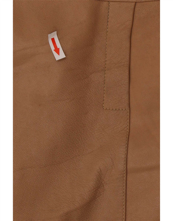 Jaqueta de couro masculina vintage pequena marrom