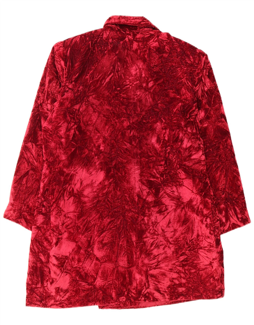 Jaqueta Blazer Feminina Vintage Longline Padrão Abstrato Reino Unido 14 Médio Vermelho