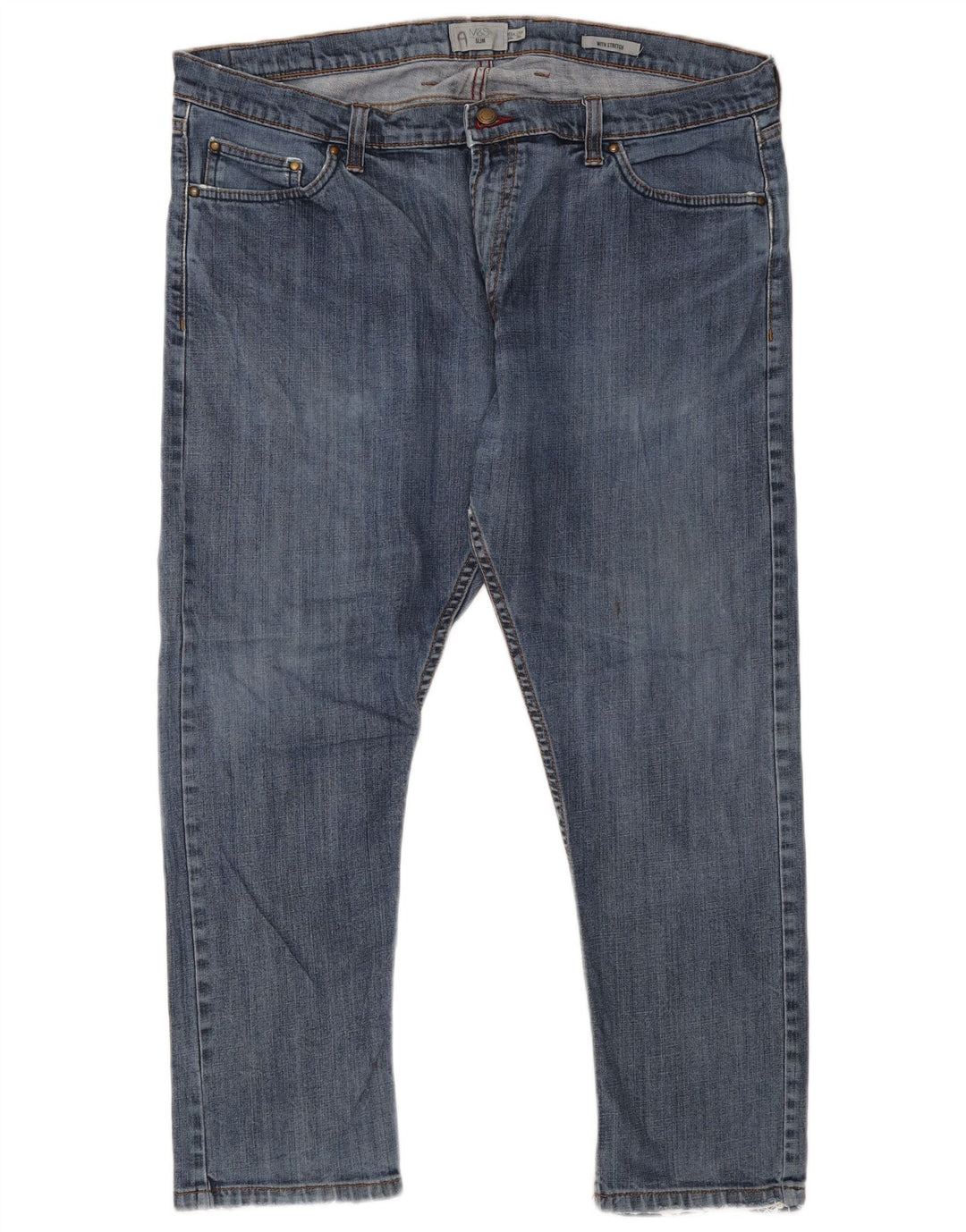 Marks & Spencer Mens Slim Jeans W40 L29 Azul Algodão