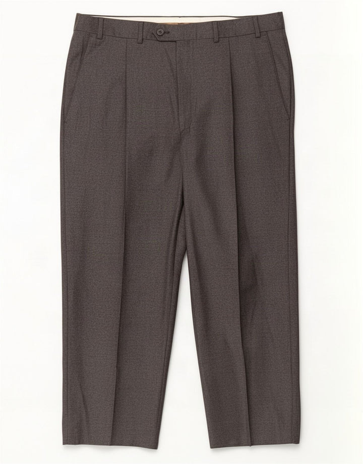 Calça masculina Marks & Spencer Crop Suit W36 L24 Lã Cinza