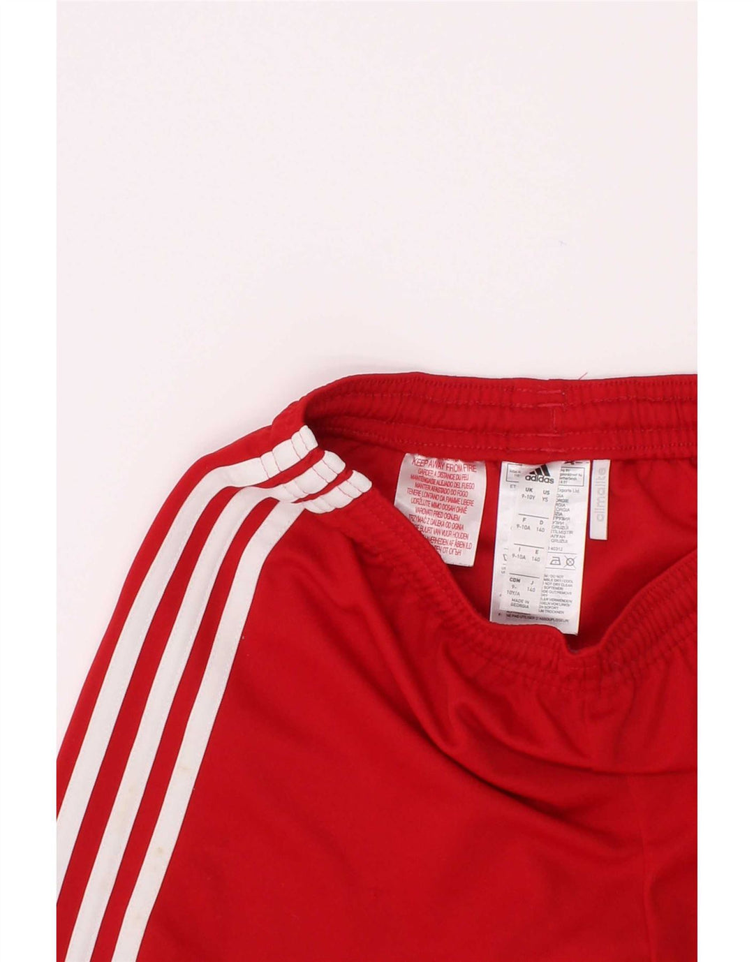 Shorts esportivos Adidas Boys Climalite 9-10 anos poliéster vermelho