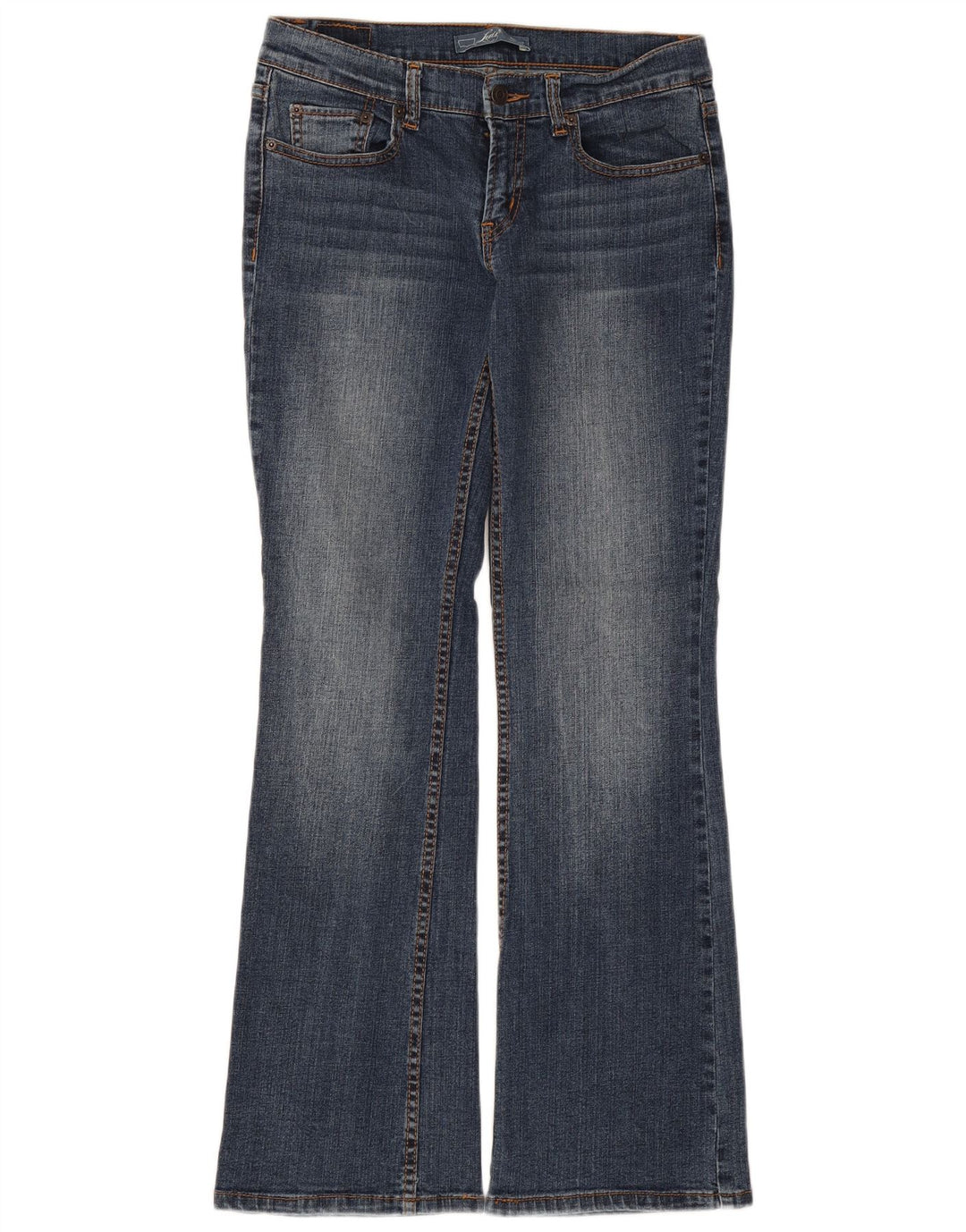 Jeans feminino Levi's Flared US 7 médio W30 L31 algodão azul