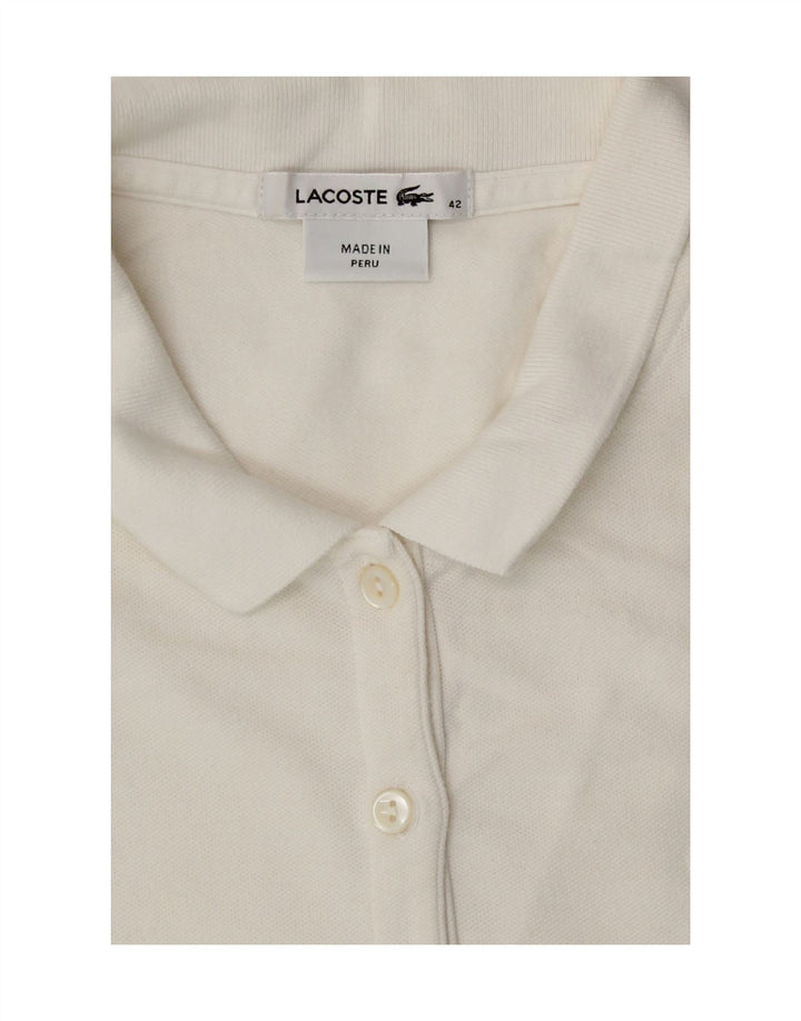 Camisa polo feminina sem mangas Lacoste tamanho 42 grande branco