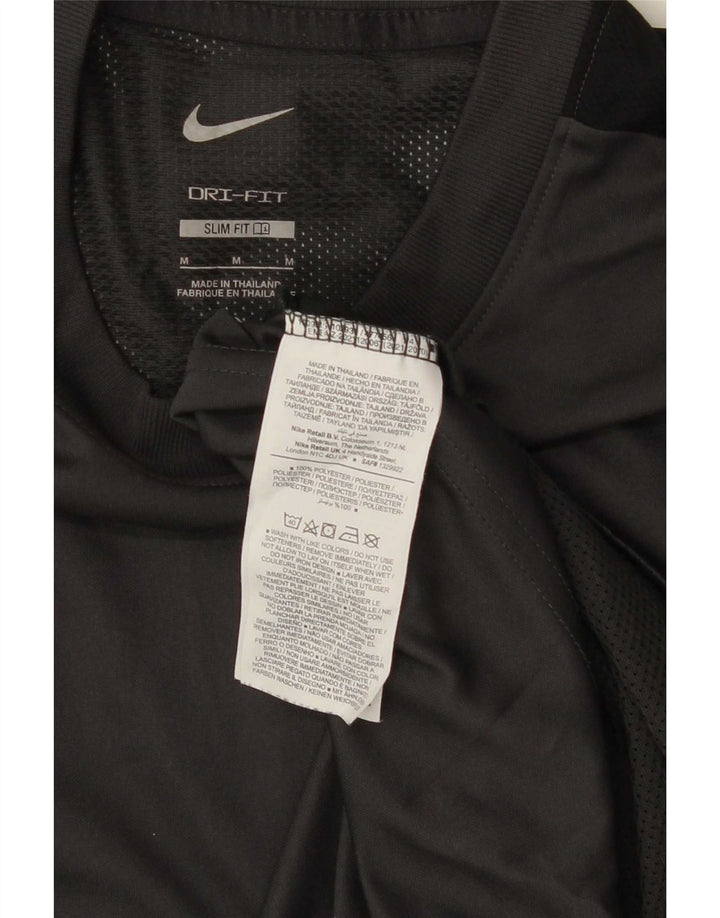 Camiseta Nike Masculina Dri Fit Slim Top Cinza Médio Colourblock Poliéster