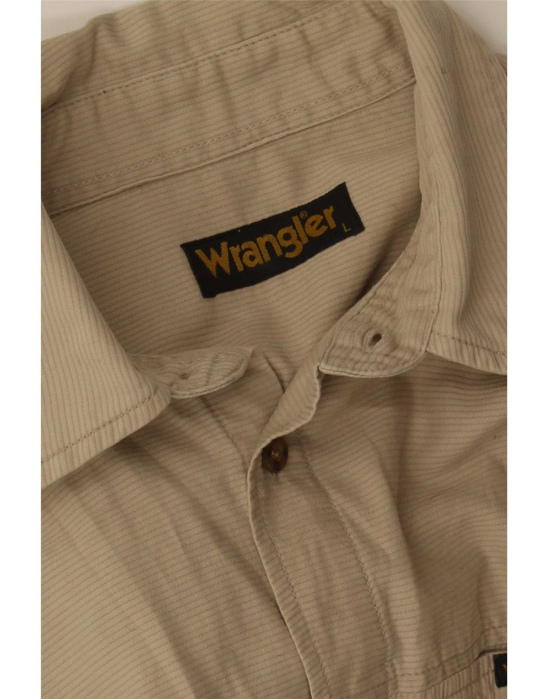 Camisa Wrangler Boys 14-15 Anos Grande Risca de Giz Bege