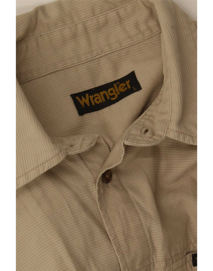 Camisa Wrangler Boys 14-15 Anos Grande Risca de Giz Bege