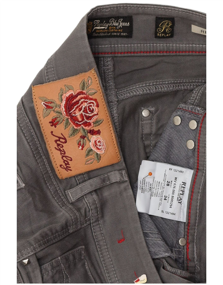 Jeans REPLAY feminino Rearmy Bootcut W28 L32 algodão cinza