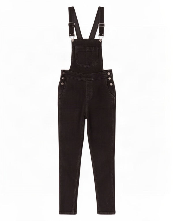 Macacão feminino Fat Face Slim Jeans UK 8 pequeno W25 L26 algodão preto