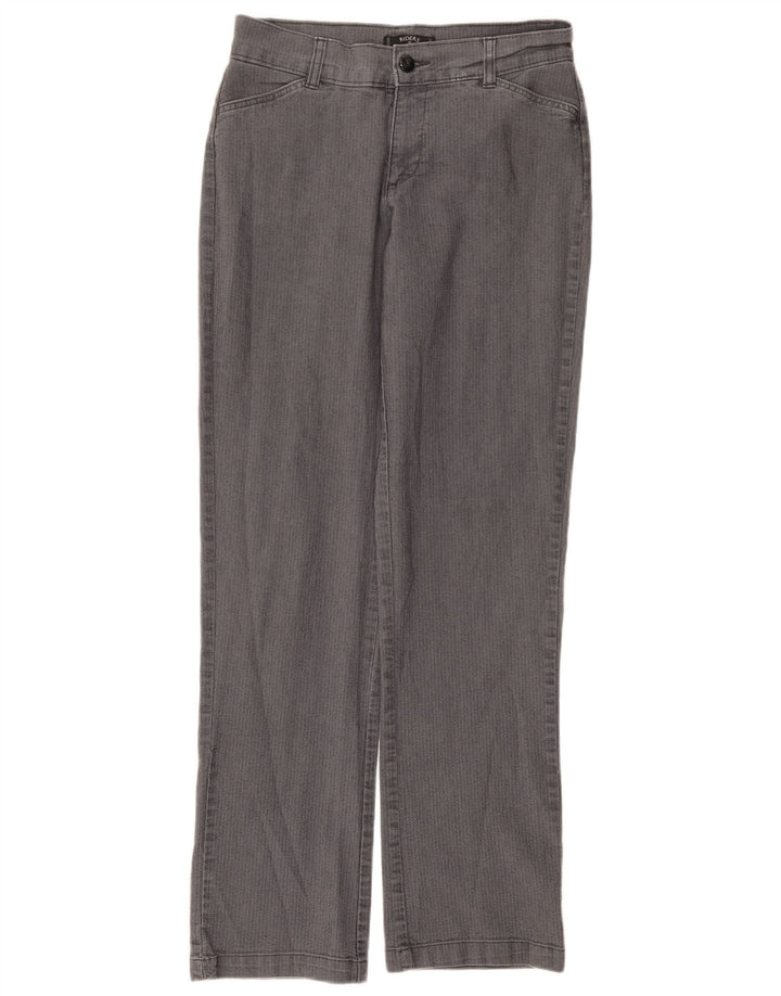 Calça casual feminina LEE Riders US 8 médio W30 L32 cinza espinha de peixe