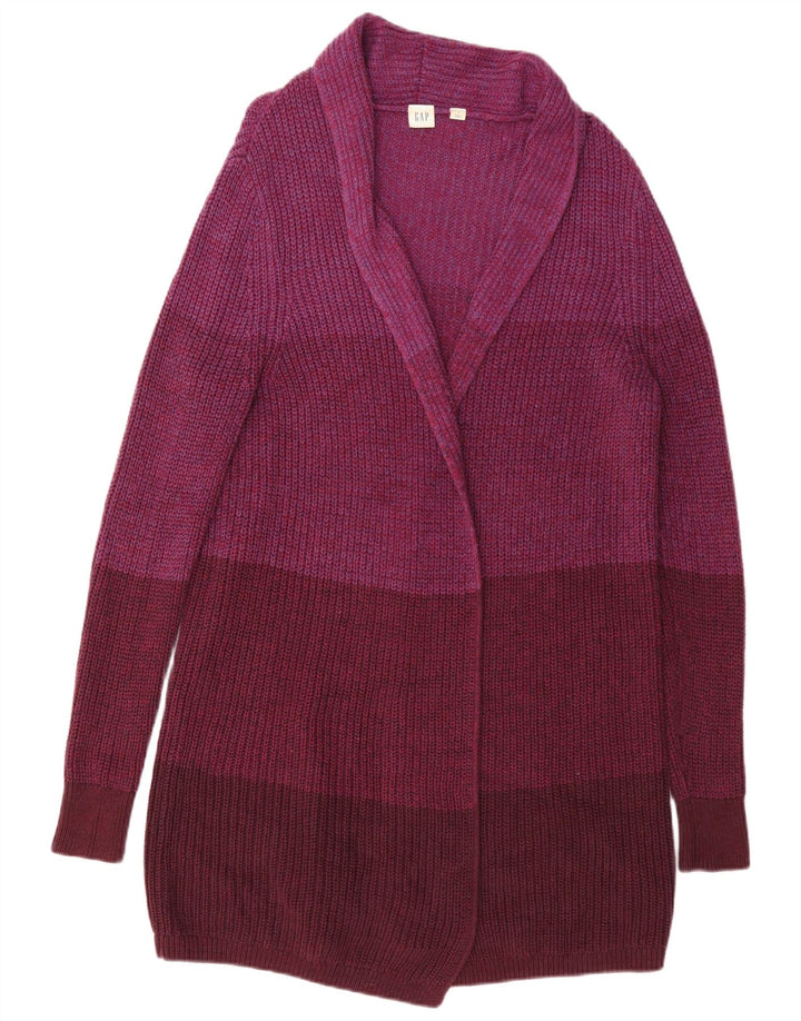 Suéter cardigã feminino oversized com palangre Gap Reino Unido 10 pequeno Borgonha