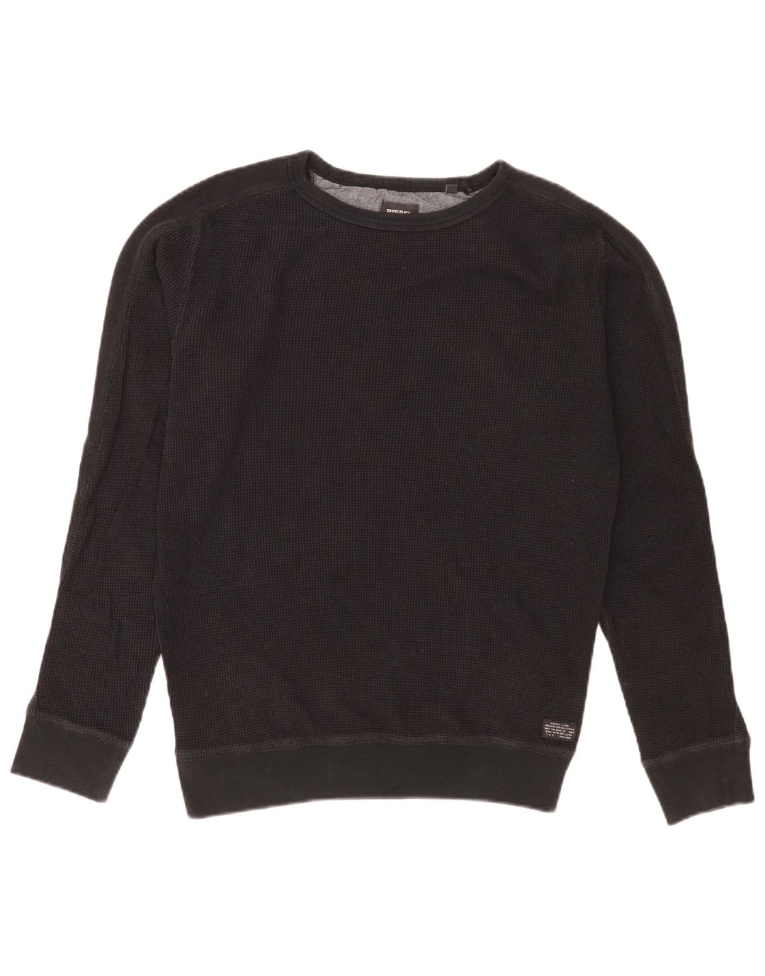 Diesel moletom masculino jumper médio algodão preto