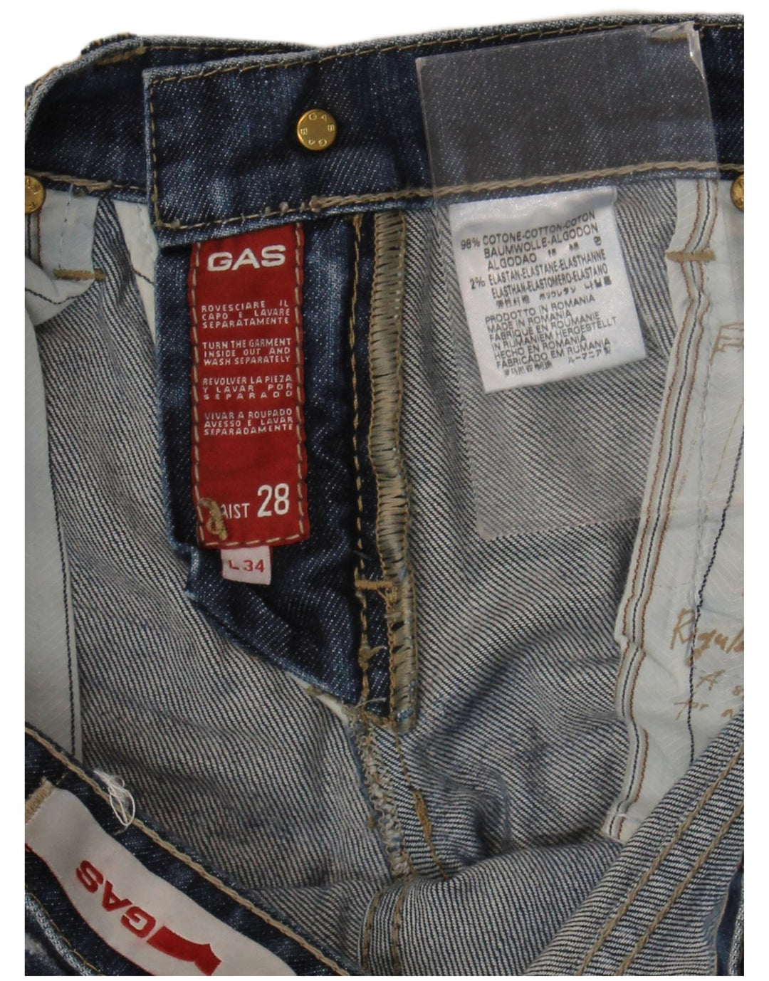 Gas Womens Bootcut Jeans W28 L29 Azul Algodão