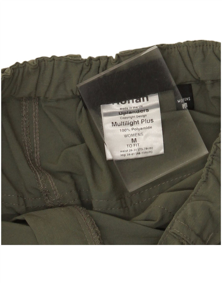 Calça chino feminina ROHAN reta média W28 L33 poliamida verde