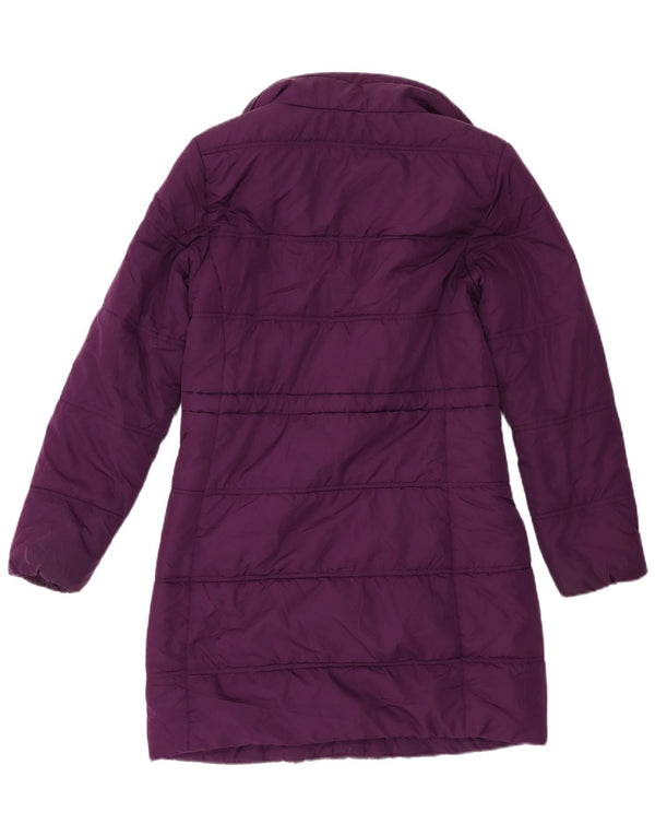 Casaco acolchoado feminino Marks & Spencer Reino Unido 10 pequeno poliéster roxo