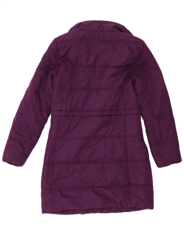 Casaco acolchoado feminino Marks & Spencer Reino Unido 10 pequeno poliéster roxo