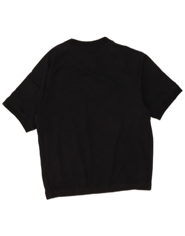 Adidas masculino manga curta moletom jumper pequeno algodão preto