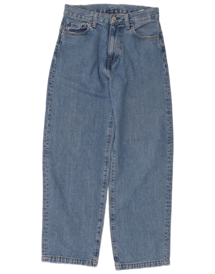 Calça jeans feminina de cintura alta CARHARTT W27 L28 algodão azul