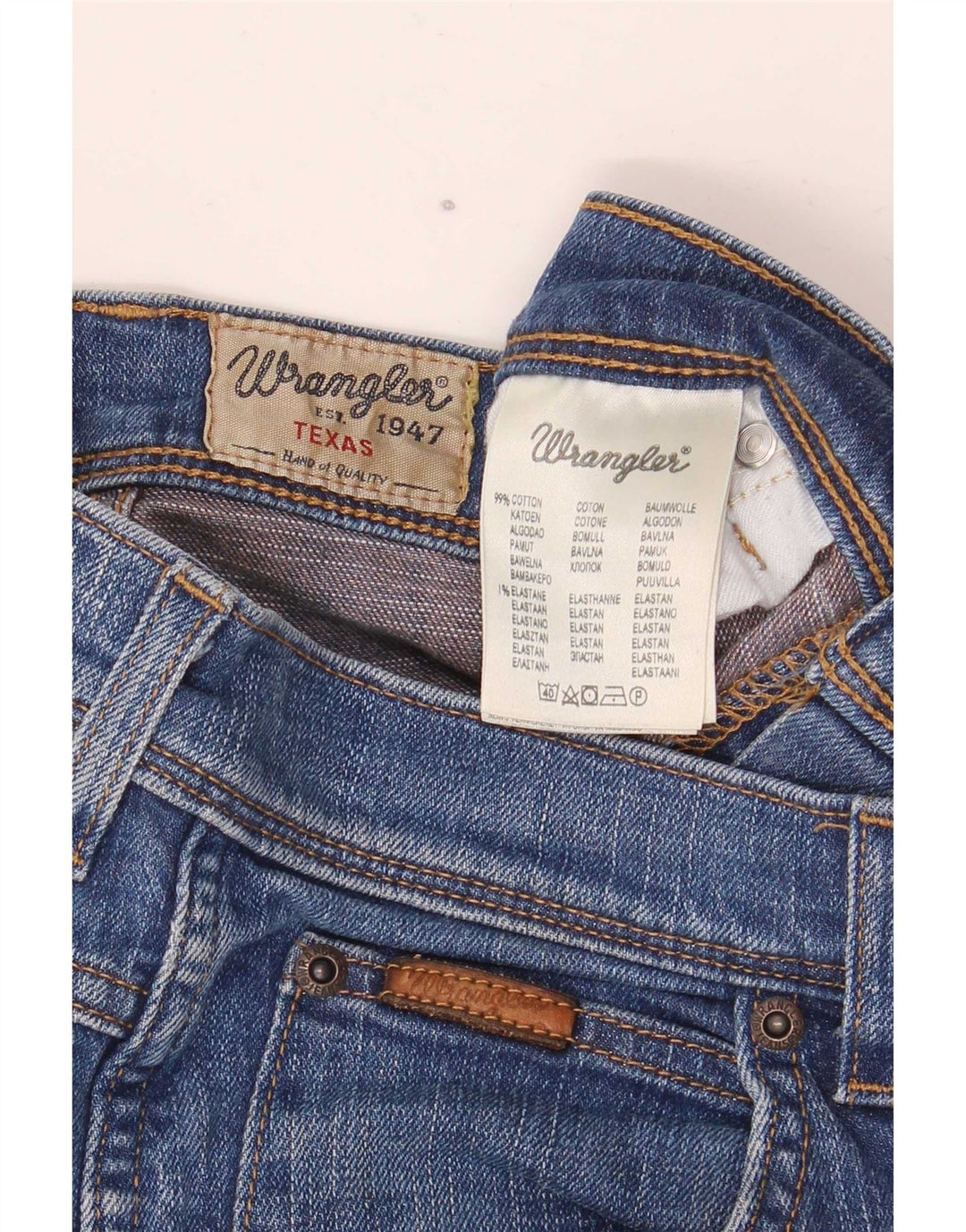 Wrangler Masculino Texas Stretch Straight Jeans W30 L32 Azul Algodão