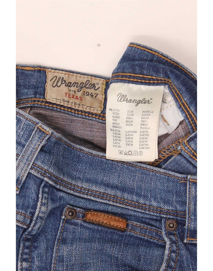 Wrangler Masculino Texas Stretch Straight Jeans W30 L32 Azul Algodão