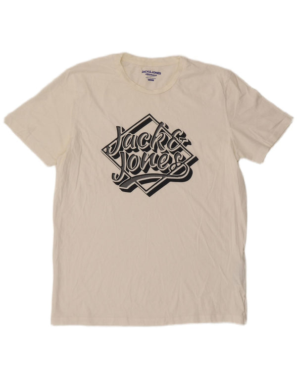 Camiseta masculina Jack & Jones Regular Fit com estampa gráfica XL algodão branco