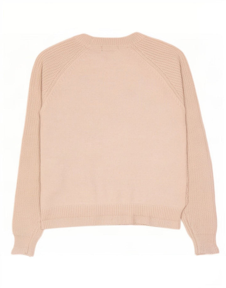 Suéter feminino Marks & Spencer com gola canoa UK 14 médio off white