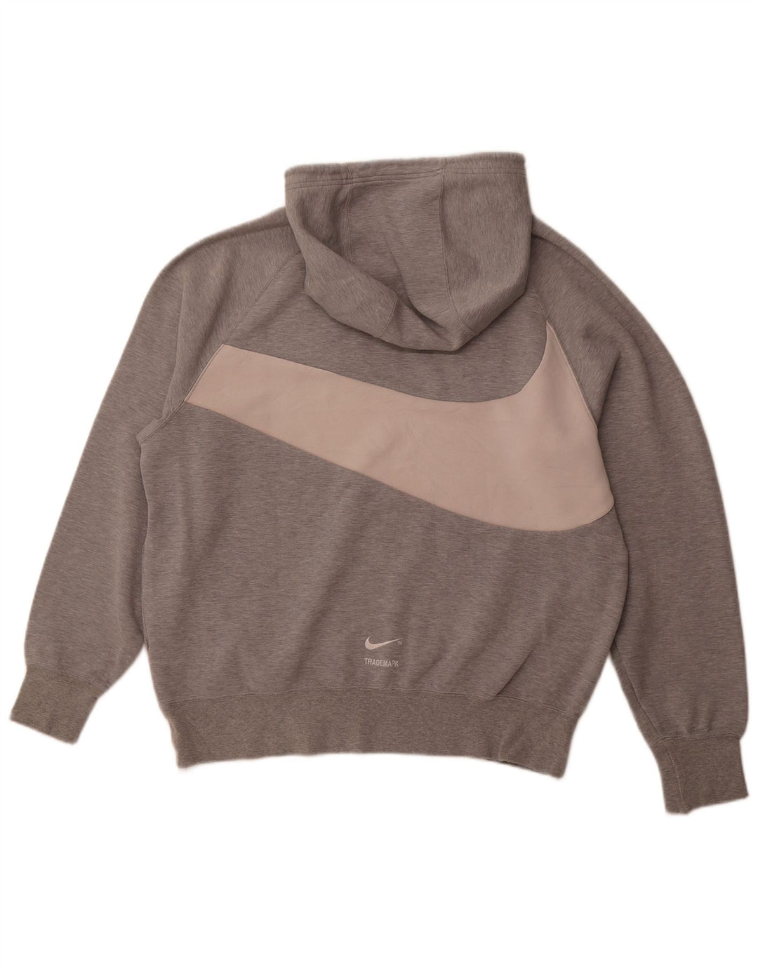 NIKE Mens Graphic Hoodie Jumper Grande Algodão Cinza