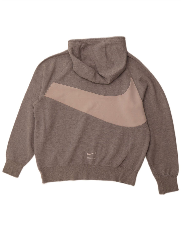 NIKE Mens Graphic Hoodie Jumper Grande Algodão Cinza