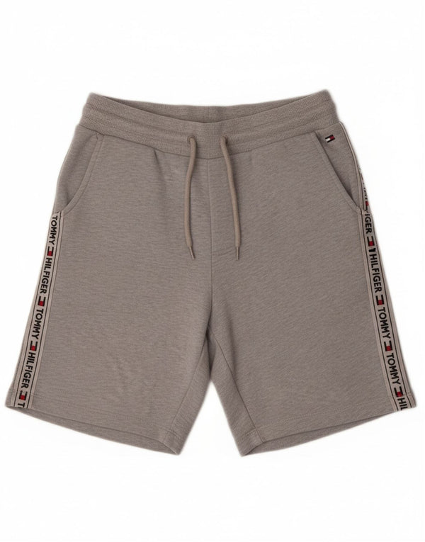 Tommy Hilfiger Mens Graphic Sport Shorts Médio Algodão Cinza