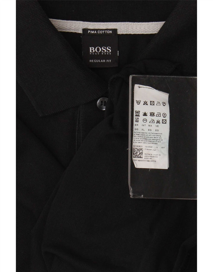 Camisa polo masculina Hugo Boss Regular Fit XL algodão preto