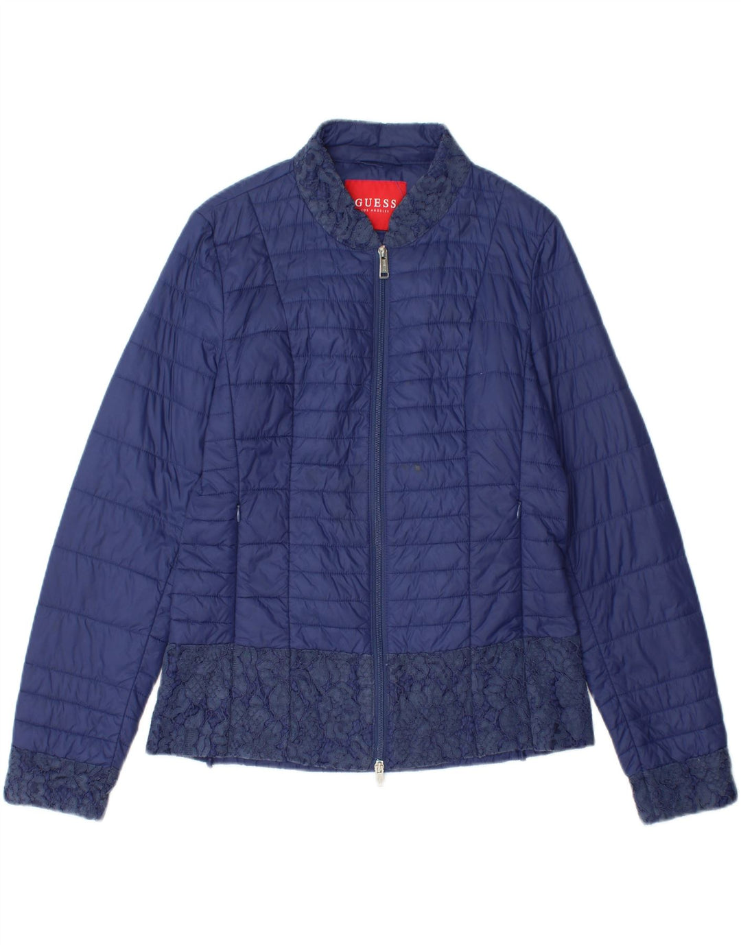 Jaqueta acolchoada feminina GUESS UK 12 médio azul floral