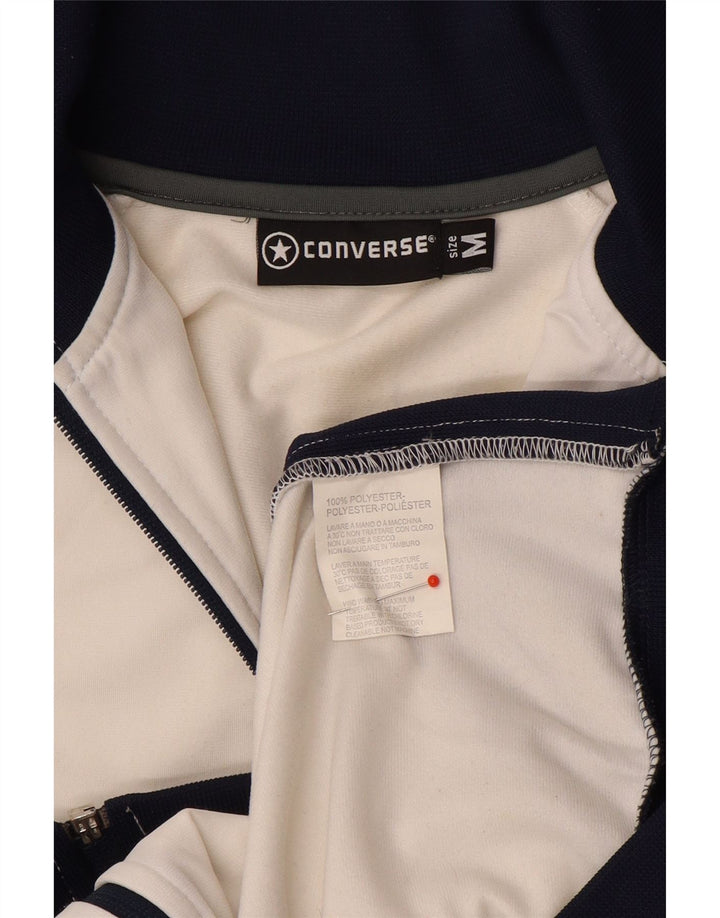 Converse Mens Graphic Tracksuit Top Jaqueta Médio Branco Colorblock