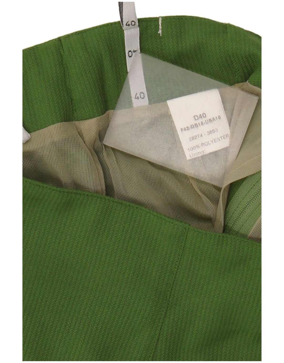 Mini saia de cintura alta feminina vintage IT 40 W28 poliéster verde