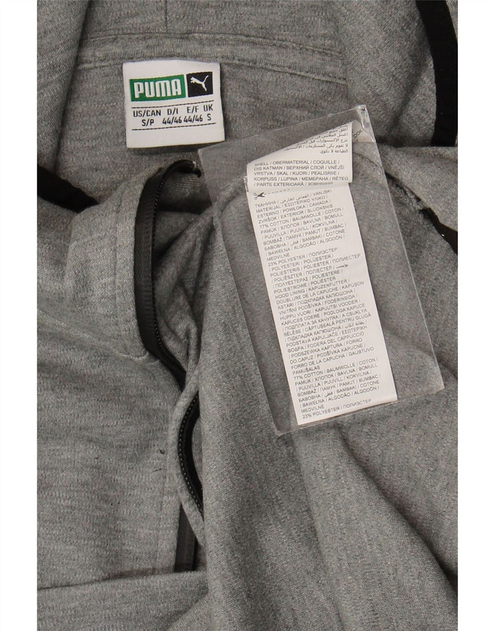 Puma Mens Zip Neck Hoodie Jumper Pequeno Algodão Cinza