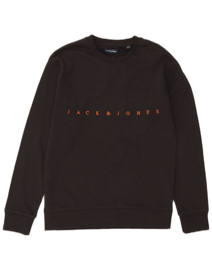 Jack & Jones moletom gráfico masculino jumper médio algodão cinza