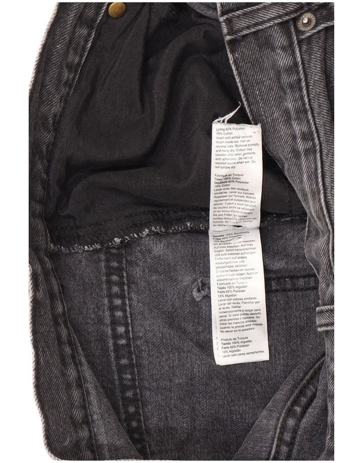 Topshop feminino folgado jeans solto W30 L32 poliéster preto