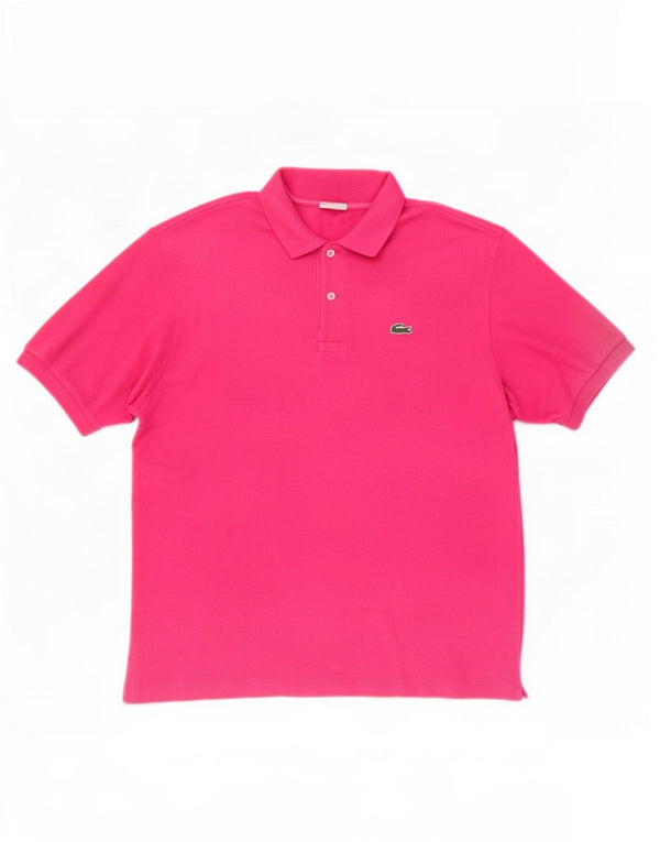 Camisa polo masculina Lacoste tamanho 6 XL algodão rosa