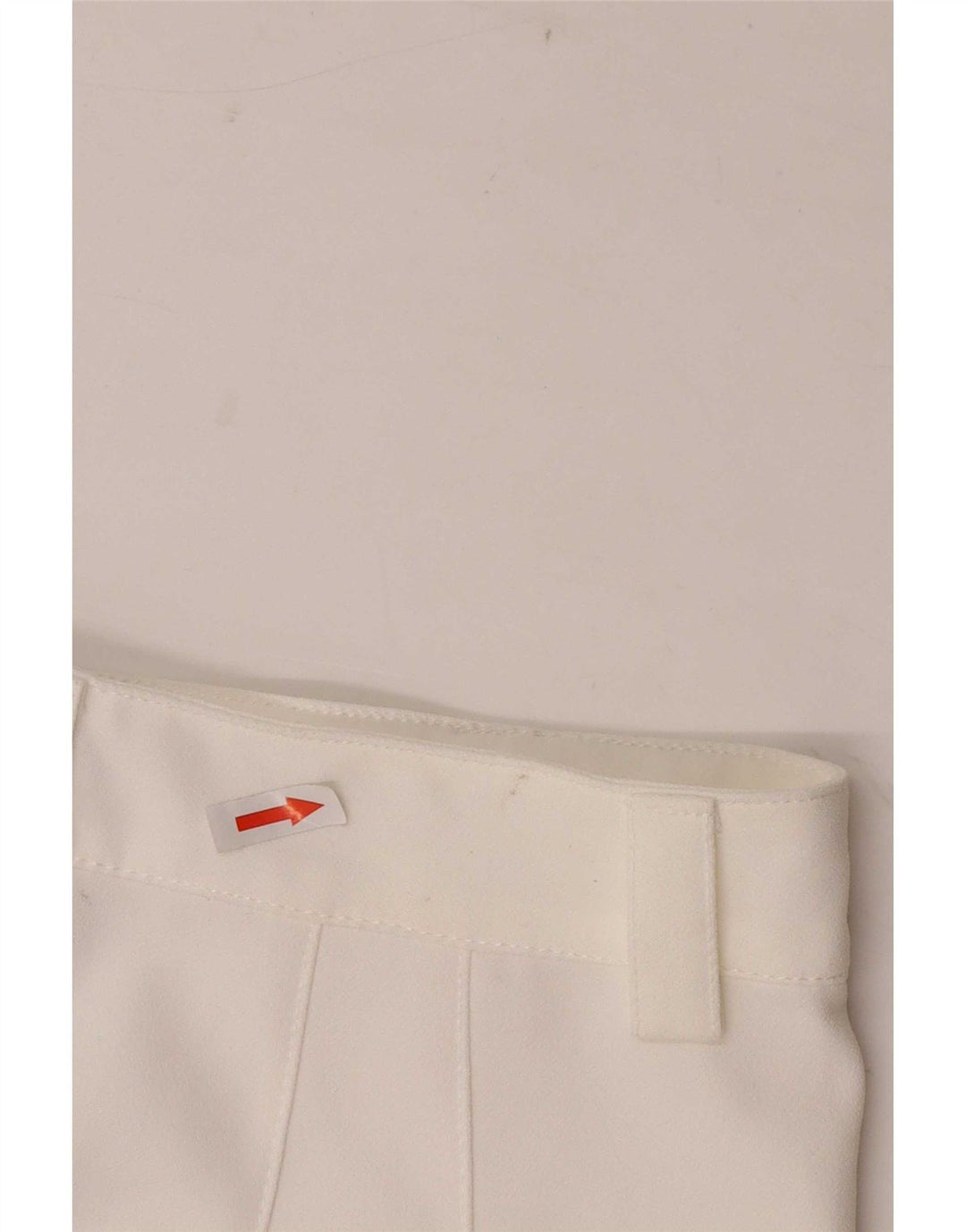 Zara Calça feminina reta casual pequena W26 L32 poliéster branco