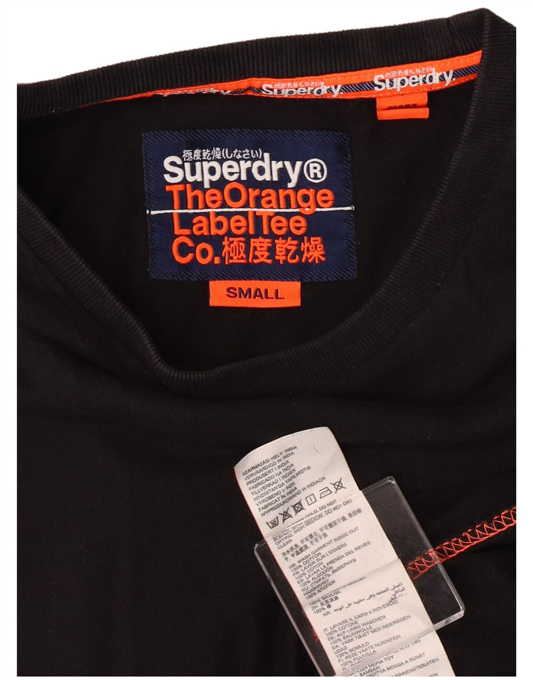 Camiseta masculina Superdry Top pequeno algodão preto