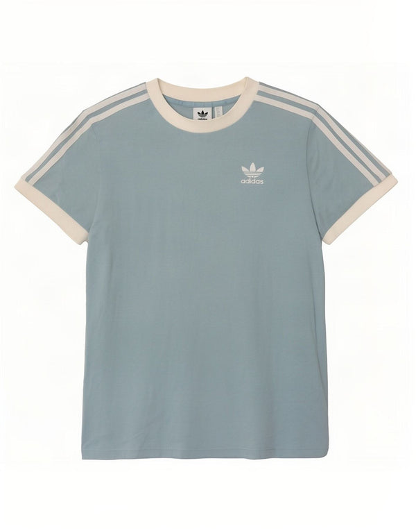 Camiseta feminina Adidas UK 6 XS azul colorblock algodão
