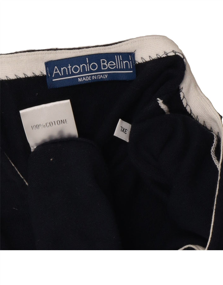 VINTAGE Mens V-Neck Jumper Sweater 3XL Navy Blue Cotton Vintage Vintage and Second-Hand Vintage from Messina Hembry 