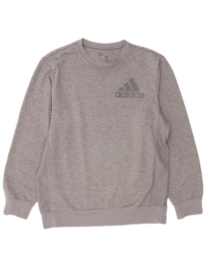 ADIDAS Mens Climalite Sweatshirt Jumper Médio Cinzento Poliéster