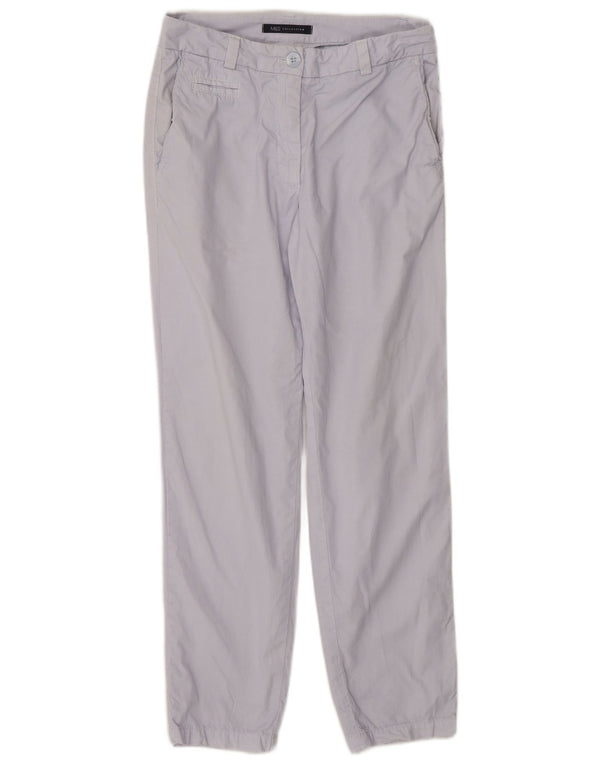 Calça chino reta feminina Marks & Spencer UK 8 pequena W26 L27 azul