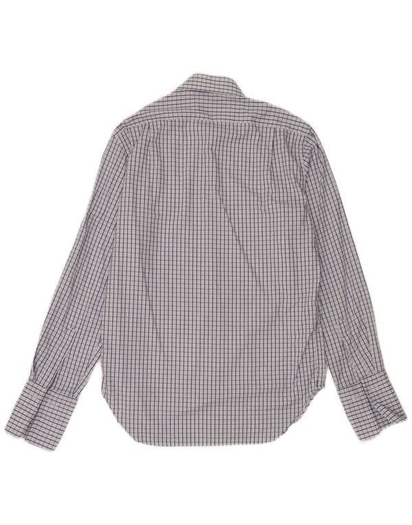 Camisa formal masculina Massimo Dutti tamanho 41 16 grande algodão xadrez azul
