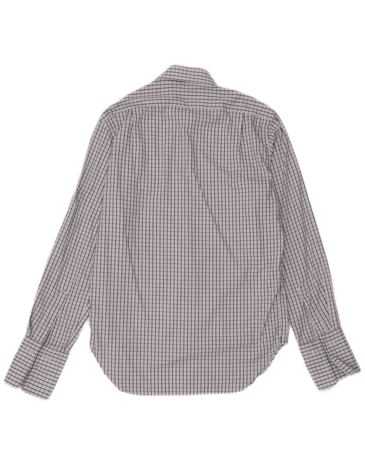 Camisa formal masculina Massimo Dutti tamanho 41 16 grande algodão xadrez azul