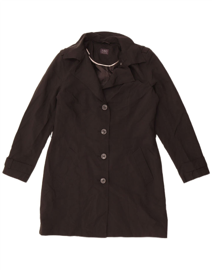 Casaco impermeável feminino Marks & Spencer Reino Unido 12 poliéster preto médio