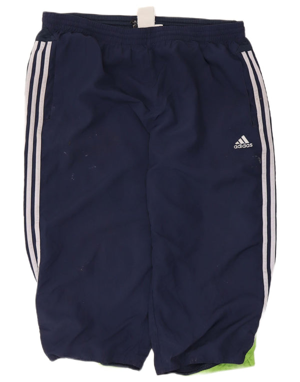 Adidas Mens Bermuda Sport Shorts XL W38 L19 Azul Marinho Poliéster